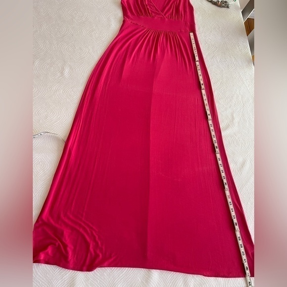 Loveappella Women's Red Rayon V-Neck 
Sleeveless Casual Long Maxi Dress Size PM - Picture 8 of 14